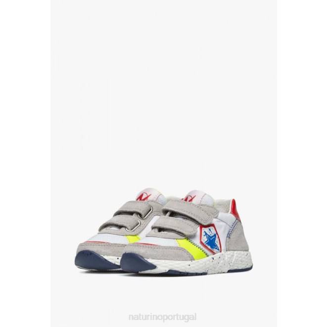 crianças Naturino Branco cinzento jesko estrela vl. tênis camurça e tecido HTF8511