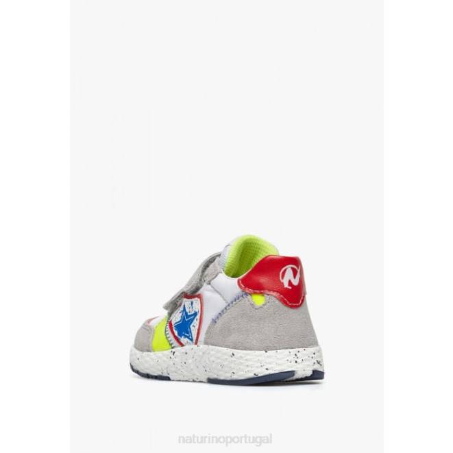 crianças Naturino Branco cinzento jesko estrela vl. tênis camurça e tecido HTF8511