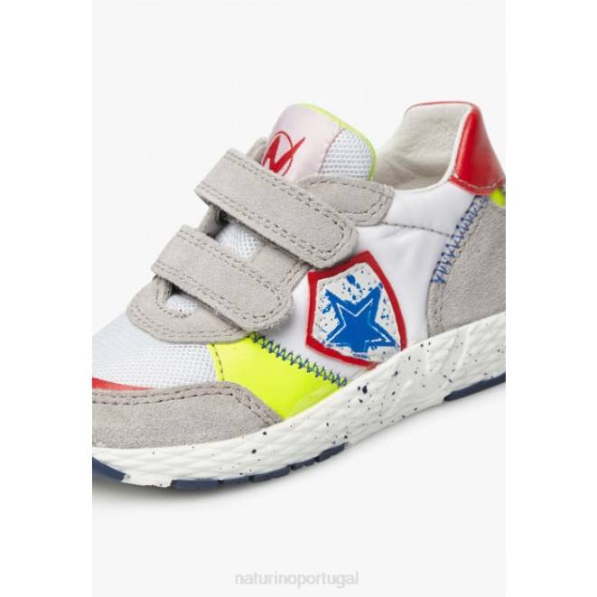 crianças Naturino Branco cinzento jesko estrela vl. tênis camurça e tecido HTF8511