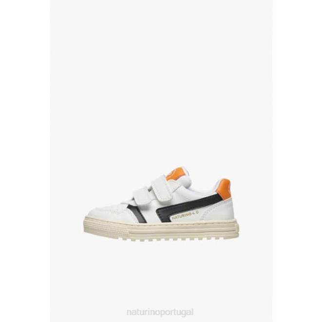 crianças Naturino Branco preto ceônia vl. tênis de couro sintético HTF849