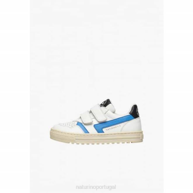 crianças Naturino Marinha Branca ceônia vl. tênis de couro sintético HTF847