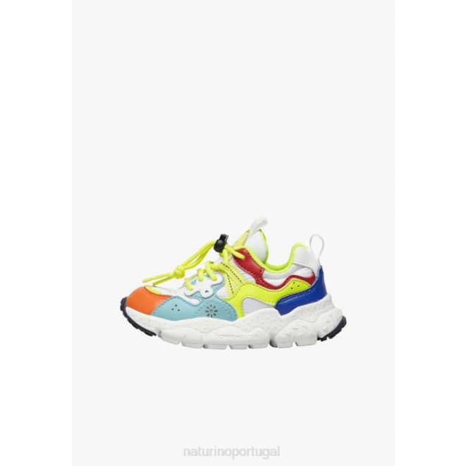 crianças Naturino amarelo-fluo turquesa yamano 3 júnior. tênis de couro ecológico e tecido técnico HTF834