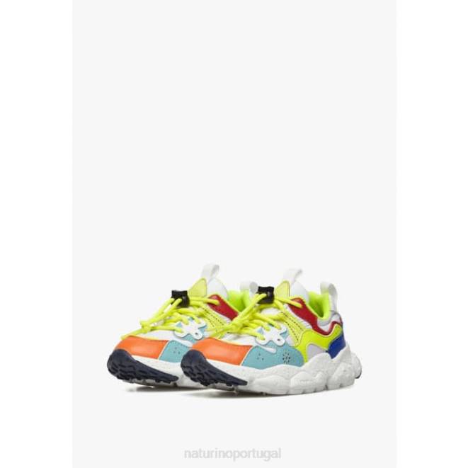 crianças Naturino amarelo-fluo turquesa yamano 3 júnior. tênis de couro ecológico e tecido técnico HTF834