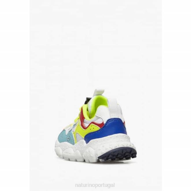 crianças Naturino amarelo-fluo turquesa yamano 3 júnior. tênis de couro ecológico e tecido técnico HTF834