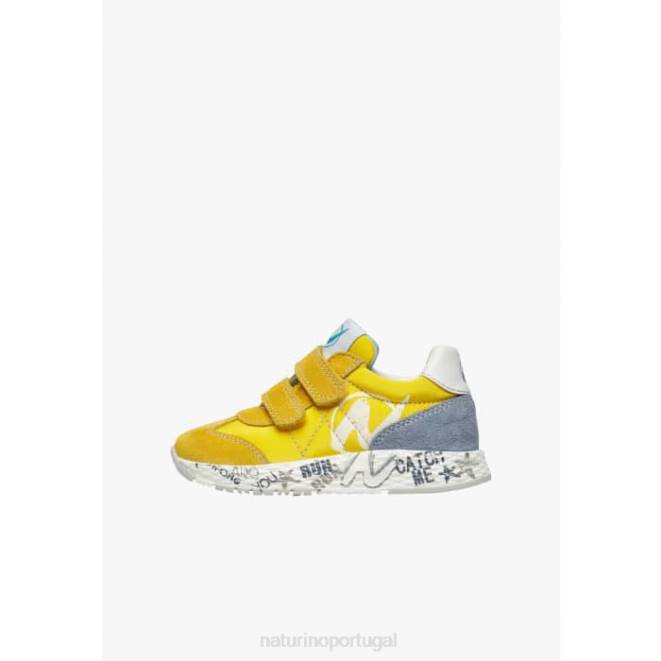 crianças Naturino amarelo jesko vl. tênis camurça e tecido técnico HTF8373