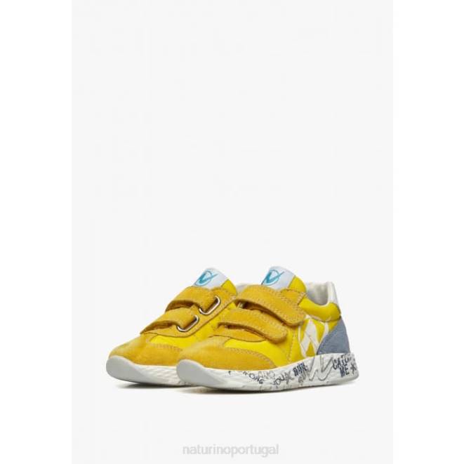 crianças Naturino amarelo jesko vl. tênis camurça e tecido técnico HTF8373