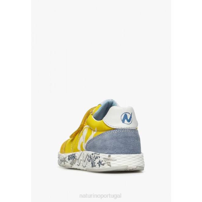 crianças Naturino amarelo jesko vl. tênis camurça e tecido técnico HTF8373