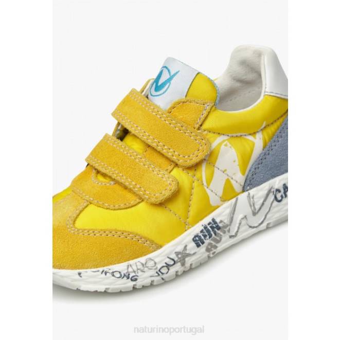crianças Naturino amarelo jesko vl. tênis camurça e tecido técnico HTF8373