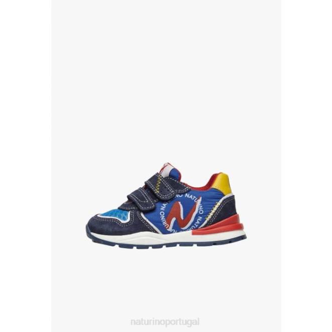 crianças Naturino azul argal vl tênis camurça e tecido HTF8395
