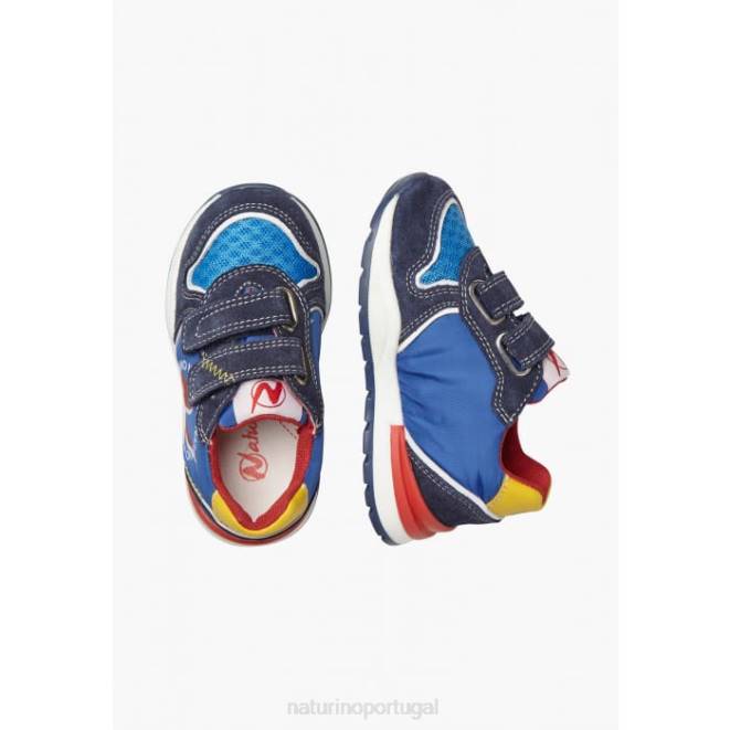 crianças Naturino azul argal vl tênis camurça e tecido HTF8395