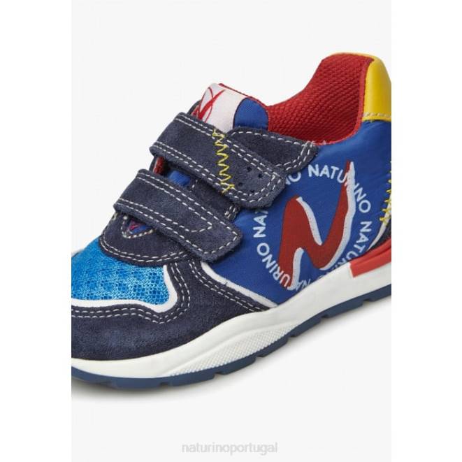 crianças Naturino azul argal vl tênis camurça e tecido HTF8395