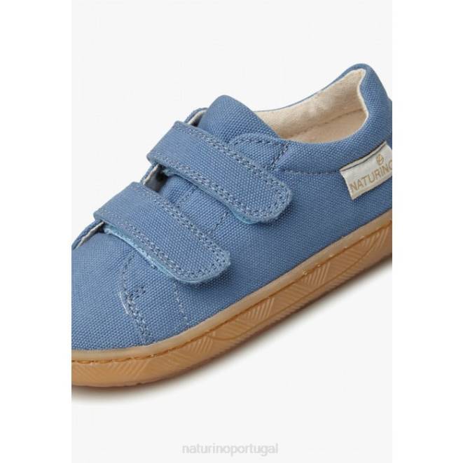 crianças Naturino azul claro arbia vl orgânico tênis de tecido orgânico HTF823