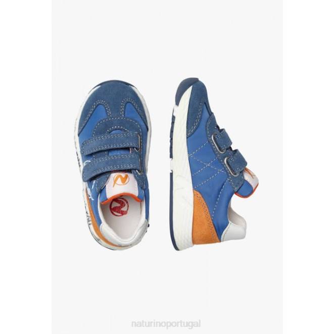 crianças Naturino azul claro jesko vl. tênis camurça e tecido técnico HTF8420