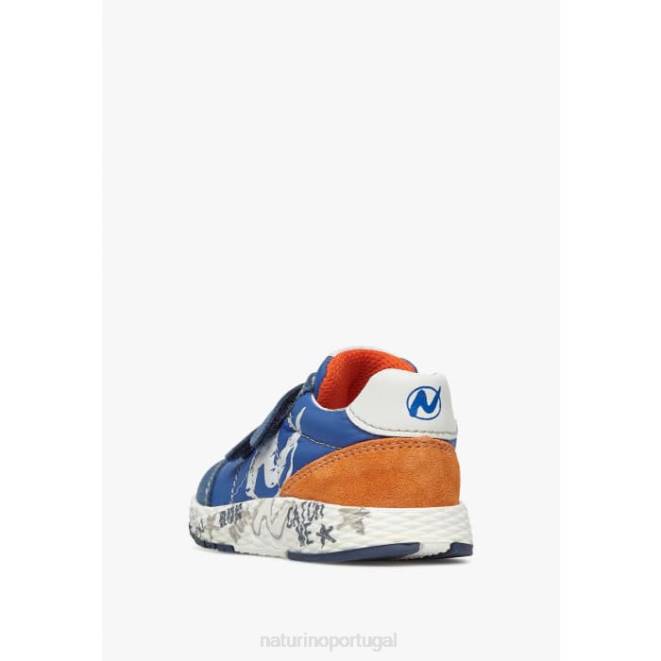 crianças Naturino azul claro jesko vl. tênis camurça e tecido técnico HTF8420