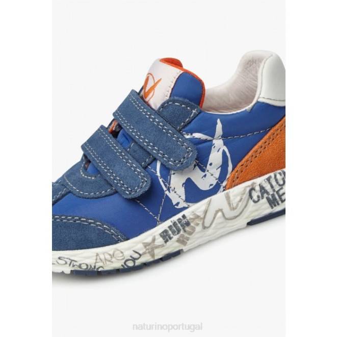 crianças Naturino azul claro jesko vl. tênis camurça e tecido técnico HTF8420