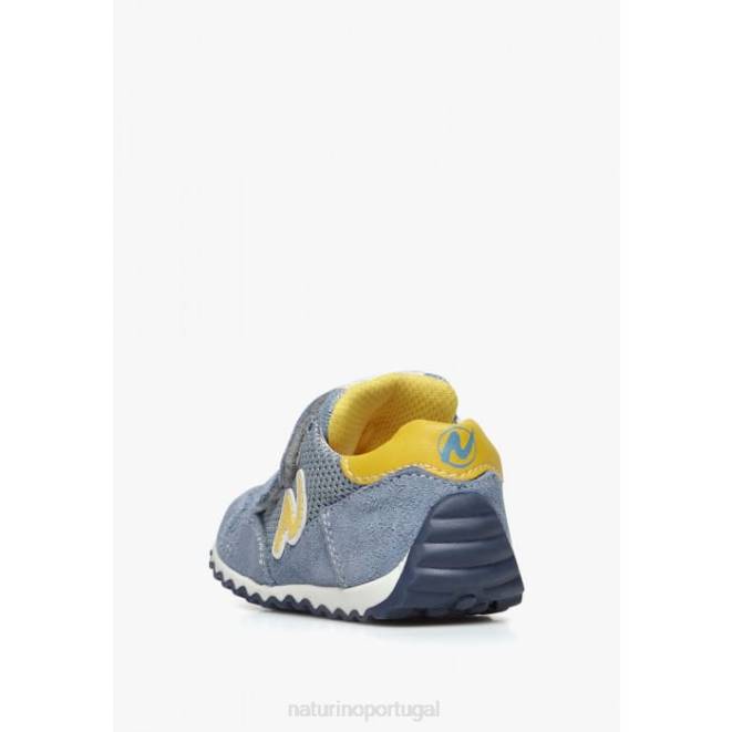 crianças Naturino azul claro sammy 2 vl. tênis de couro e tecido HTF8415