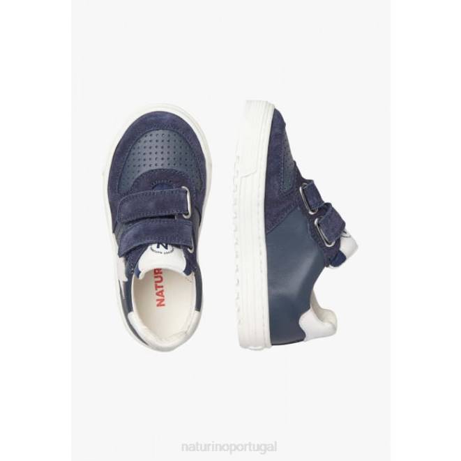 crianças Naturino azul hess vl. tênis de couro e camurça HTF8475