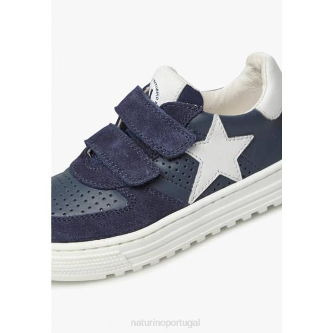 crianças Naturino azul hess vl. tênis de couro e camurça HTF8475