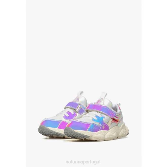 crianças Naturino azul-lilás claro yamano 3 vl júnior. tênis de couro sintético e tecido técnico HTF843