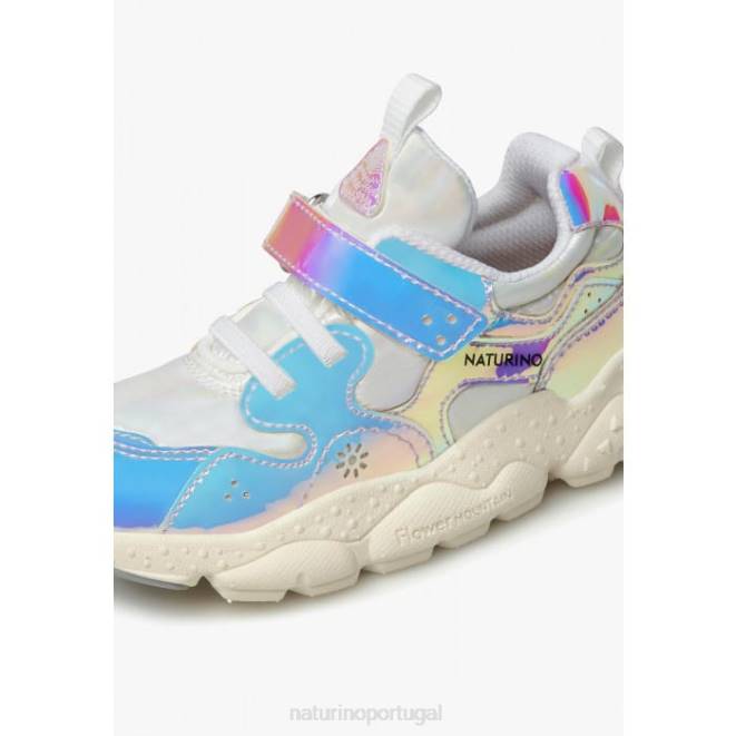 crianças Naturino azul-lilás claro yamano 3 vl júnior. tênis de couro sintético e tecido técnico HTF843