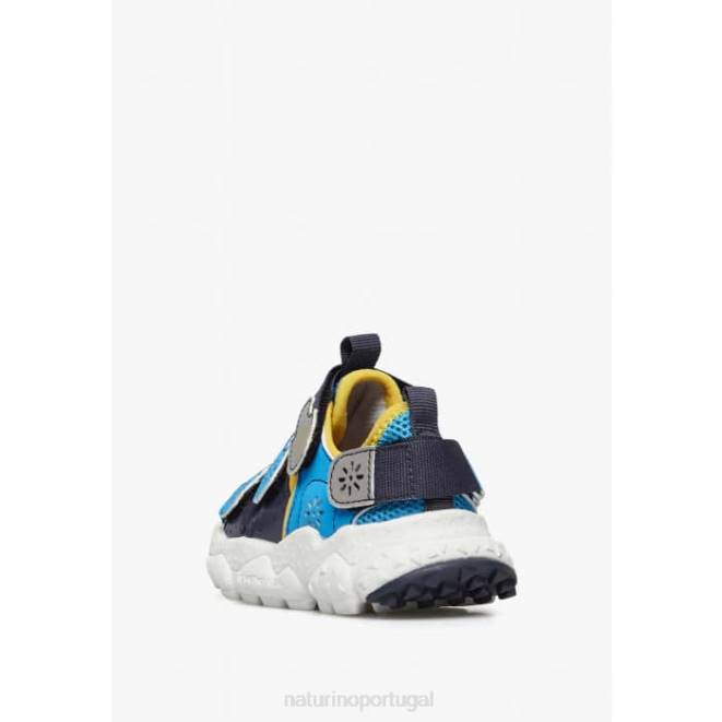 crianças Naturino azul marinho claro ray júnior vl. tênis eco couro e tecido HTF830