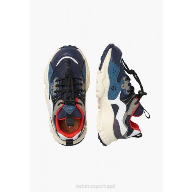 crianças Naturino azul yamano 3 júnior. tênis de tecido técnico e couro vegano HTF832