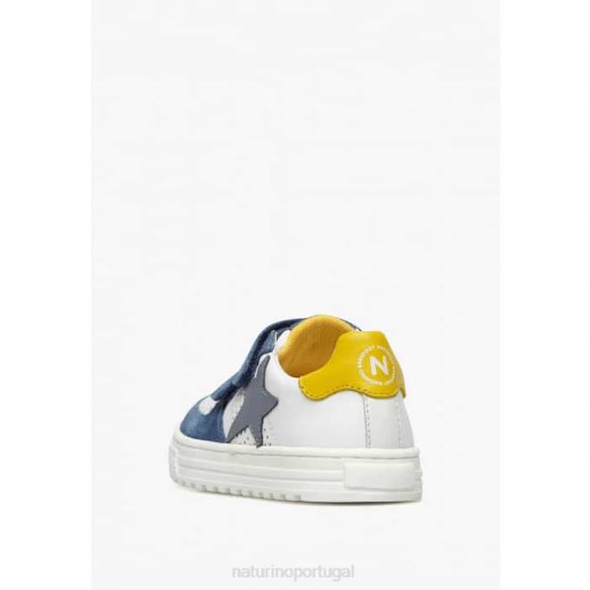 crianças Naturino branco-azul claro hess vl. tênis de couro e camurça HTF8451