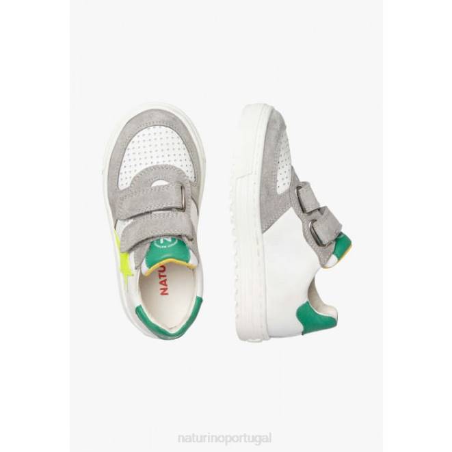 crianças Naturino branco-cinza hess vl. tênis de couro e camurça HTF8370