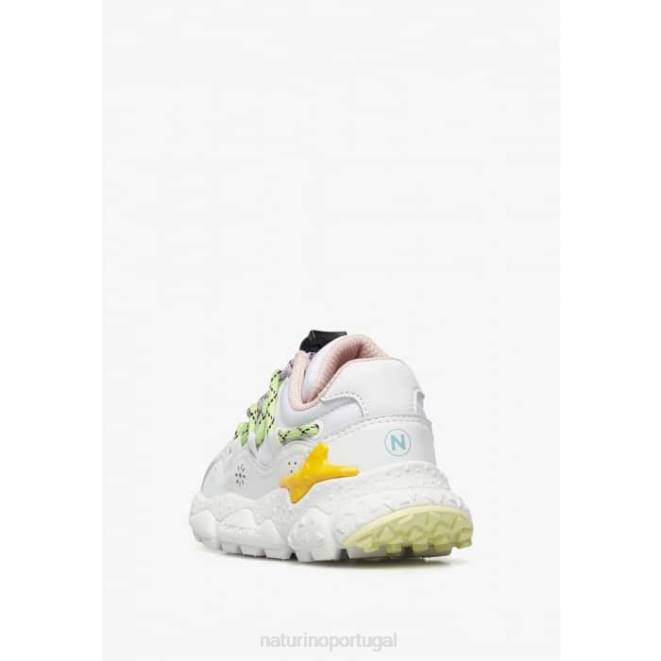 crianças Naturino branco raikiri júnior. tênis de couro sintético e tecido técnico HTF838