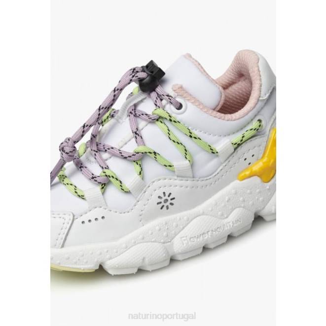 crianças Naturino branco raikiri júnior. tênis de couro sintético e tecido técnico HTF838