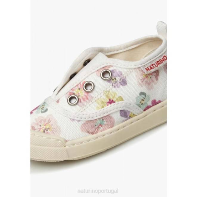 crianças Naturino branco-rosa dabos tênis de tecido HTF8509