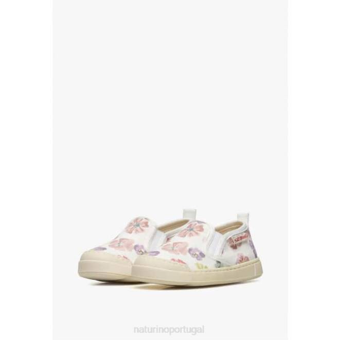 crianças Naturino branco-rosa hentor tênis de tecido HTF8388