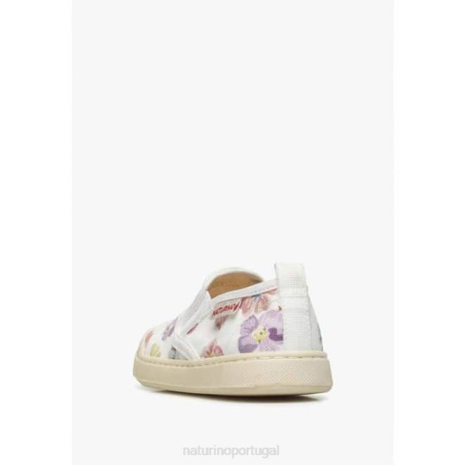 crianças Naturino branco-rosa hentor tênis de tecido HTF8388