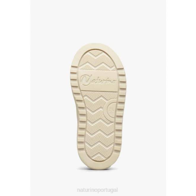 crianças Naturino branco-vermelho ceônia vl. tênis de couro sintético HTF850