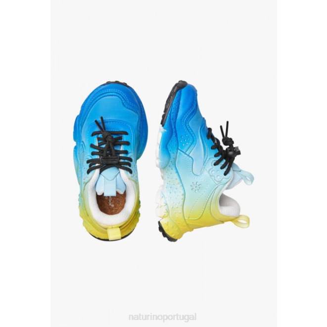 crianças Naturino céu azul azul doi júnior. tênis eco couro e tecido HTF839