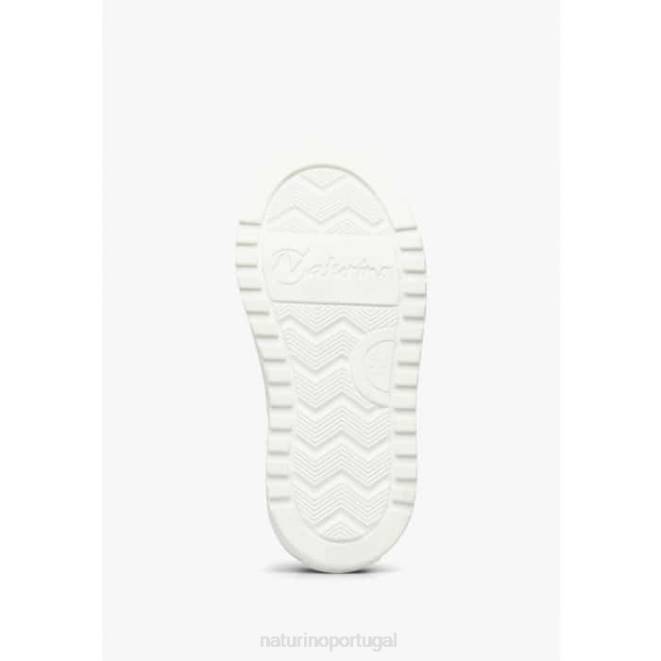 crianças Naturino céu azul-prateado coris 2 zip. tênis de couro e tecido HTF8402