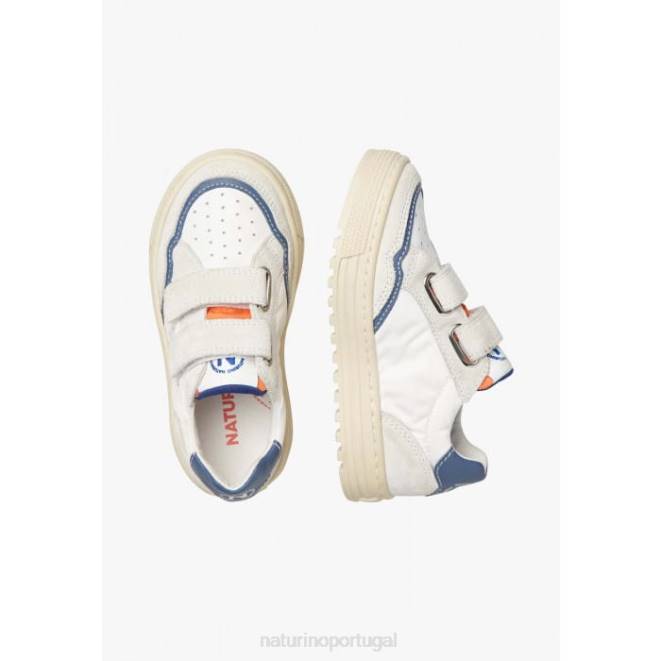 crianças Naturino cinza azulado ariton vl. tênis de couro e tecido HTF8409