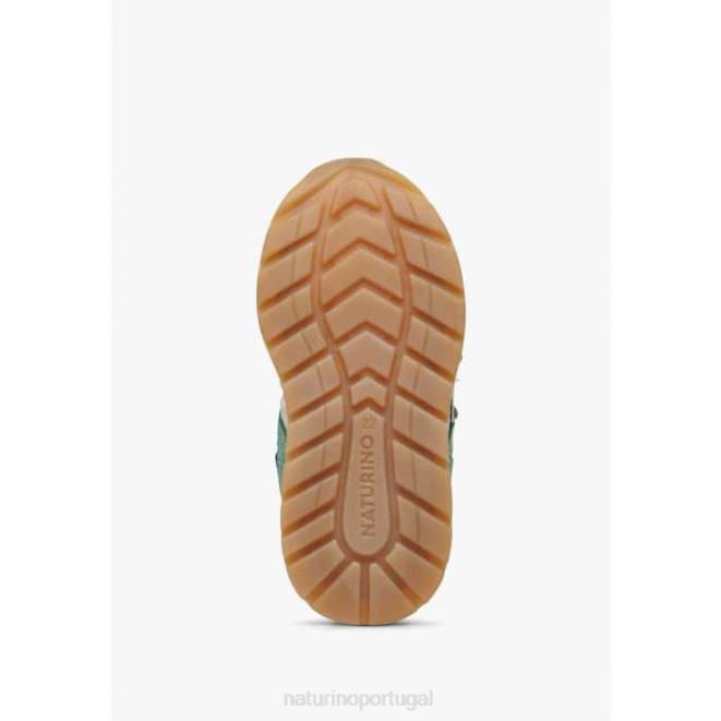 crianças Naturino cinza-creme evon vl tênis camurça e tecido HTF8442