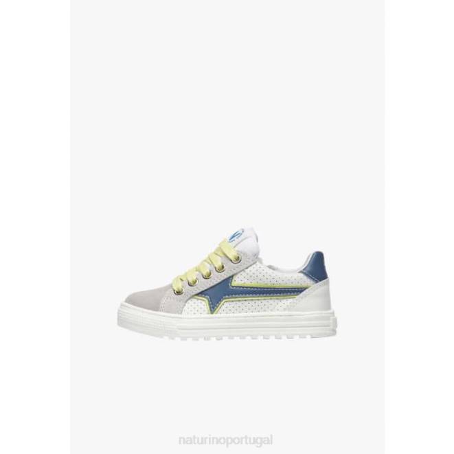 crianças Naturino cinza-fluo verde zip blitz. tênis de couro e camurça HTF8387