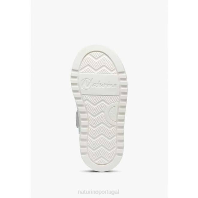 crianças Naturino cinza-fluo verde zip blitz. tênis de couro e camurça HTF8387