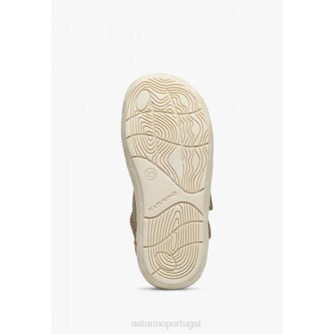 crianças Naturino cinza-laranja lilox vl tênis camurça e tecido HTF8492