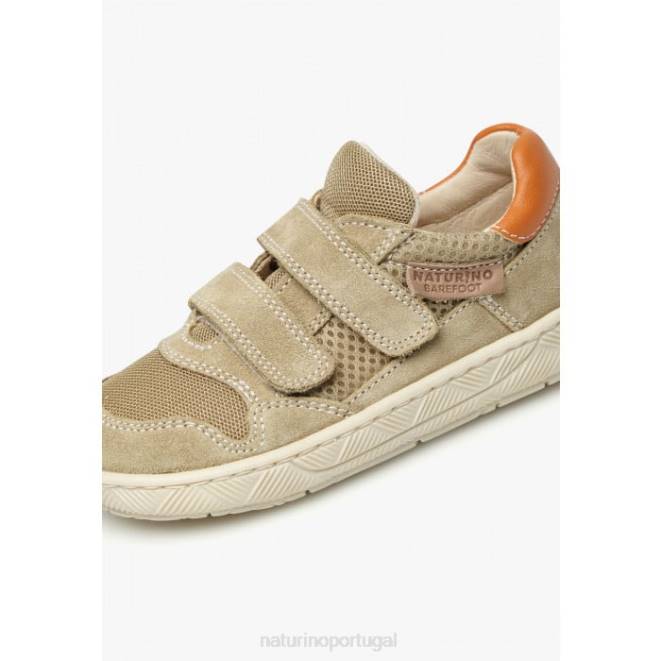 crianças Naturino cinza-laranja lilox vl tênis camurça e tecido HTF8492