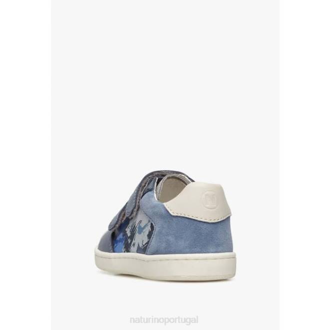 crianças Naturino cinza marinho kozuc vl tênis de couro e camurça HTF8447
