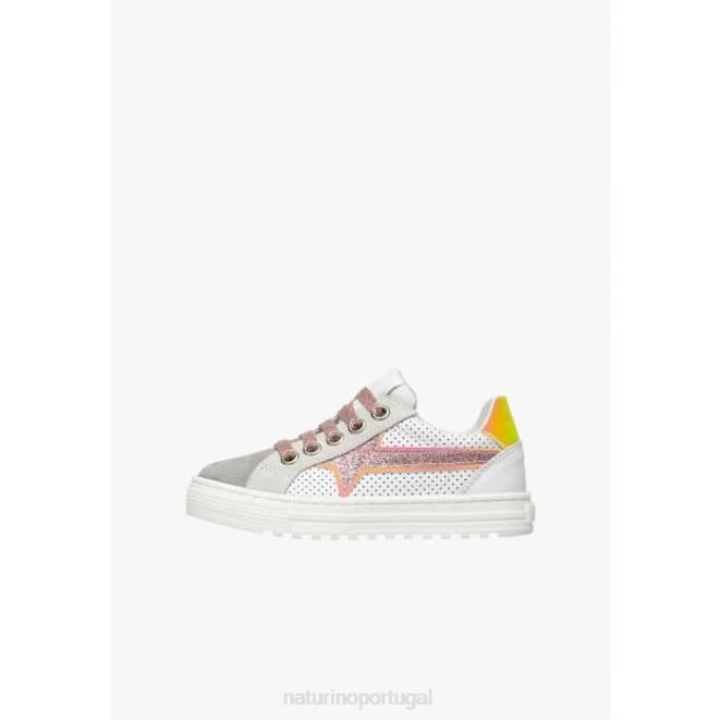 crianças Naturino cinza-rosa zip blitz. tênis de couro e camurça HTF8423