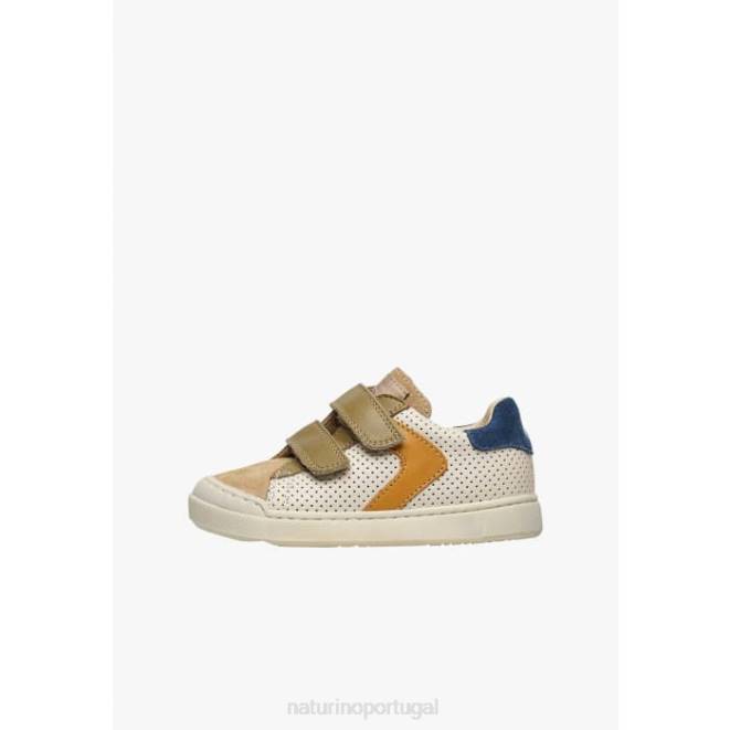 crianças Naturino conhaque-verde escuro clarendon vl tênis de couro napa perfurado e camurça HTF8488