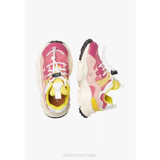 crianças Naturino fúcsia yamano 3 júnior. tênis de couro ecológico e tecido técnico HTF836