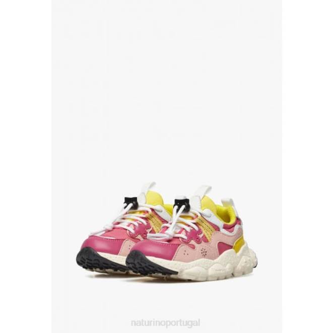 crianças Naturino fúcsia yamano 3 júnior. tênis de couro ecológico e tecido técnico HTF836