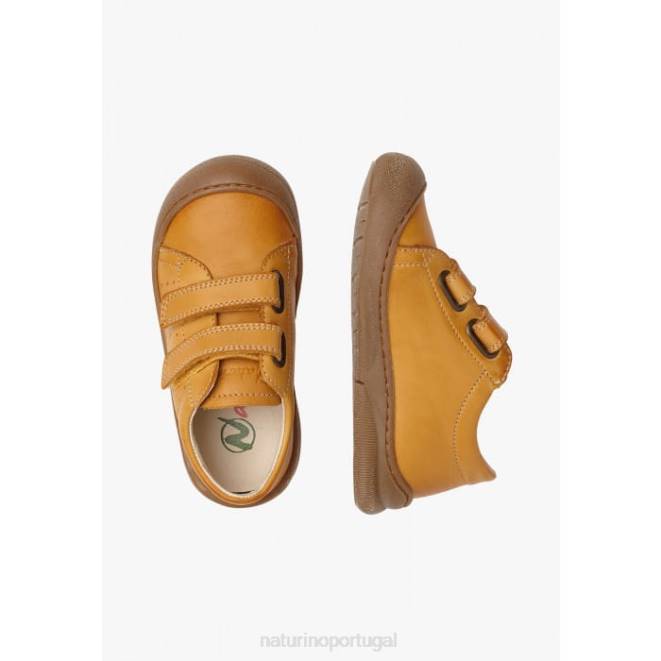 crianças Naturino laranja gabby vc sapatos primeiros passos em couro napa HTF8434