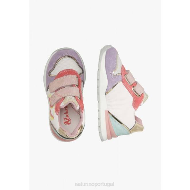 crianças Naturino lilás-branco argal vl tênis camurça e tecido HTF8463
