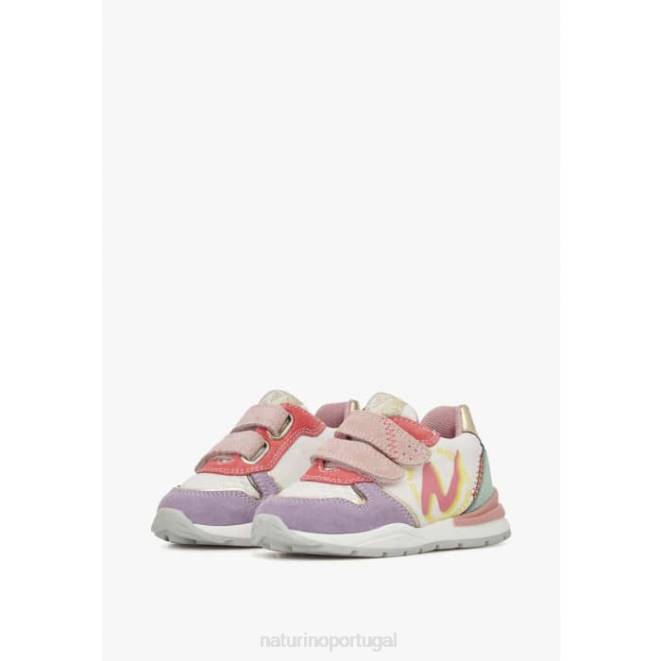 crianças Naturino lilás-branco argal vl tênis camurça e tecido HTF8463